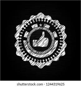 like icon inside chalk emblem