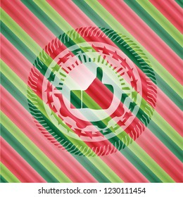 like icon inside christmas badge background.