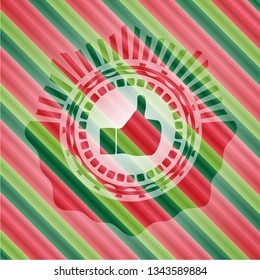 like icon inside christmas colors badge.