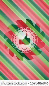 como icono dentro del emblema de los colores de Navidad.