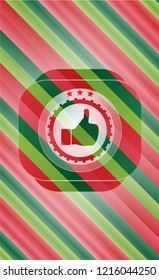 like icon inside christmas emblem.