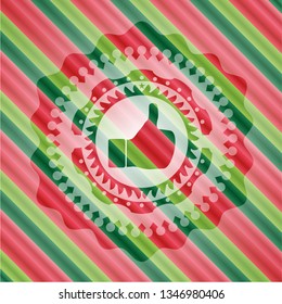 like icon inside christmas emblem.