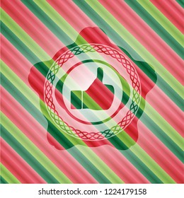 like icon inside christmas style badge..
