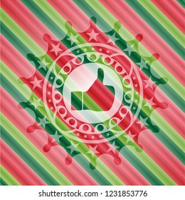 like icon inside christmas style badge..