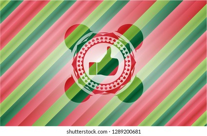 like icon inside christmas style badge..