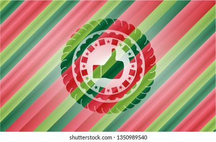 like icon inside christmas style badge..
