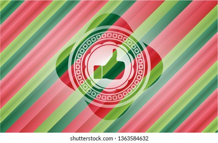 like icon inside christmas style badge..
