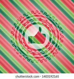 like icon inside christmas style emblem.