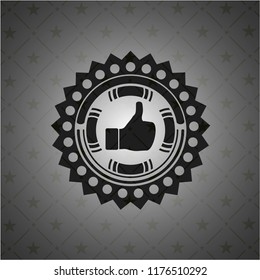 like icon inside dark badge or emblem