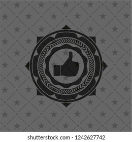 like icon inside dark badge or emblem