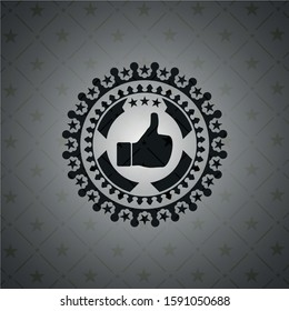 like icon inside dark badge or emblem