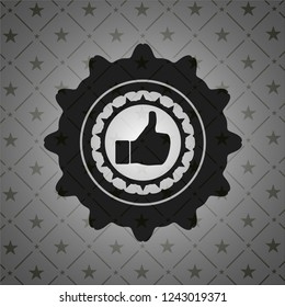 like icon inside dark emblem. Retro