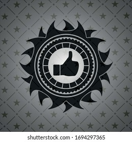like icon inside dark emblem. Retro