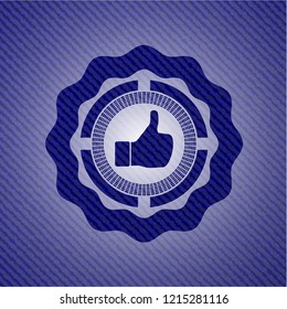 like icon inside jean background