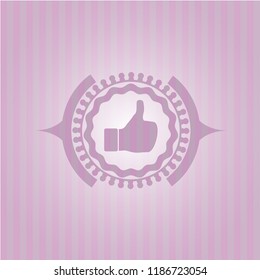 like icon inside pink emblem