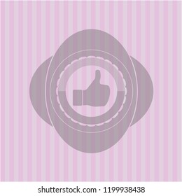 like icon inside pink emblem. Vintage.