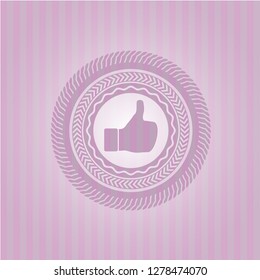 like icon inside pink icon or emblem