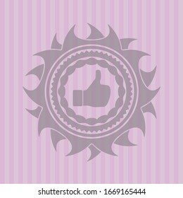 like icon inside pink icon or emblem