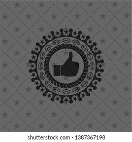 like icon inside realistic black emblem