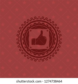 like icon inside red icon or emblem