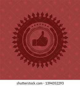 like icon inside red emblem. Vintage.