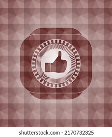 como un icono dentro del emblema del patrón geométrico rojo. Sin inconveniente. 