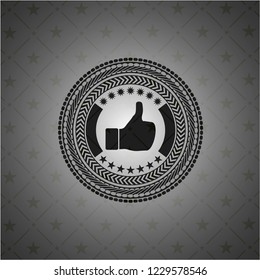 like icon inside retro style black emblem