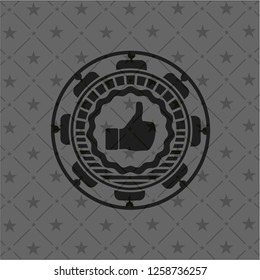 like icon inside retro style black emblem