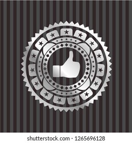 like icon inside silver badge or emblem
