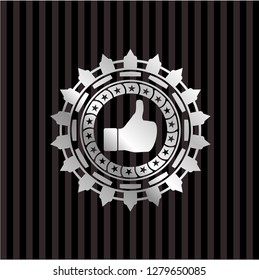 like icon inside silvery shiny emblem