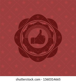 like icon inside vintage red emblem