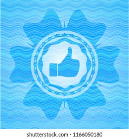 like icon inside water concept style emblem.