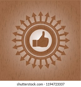 like icon inside wood emblem. Retro