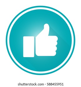 Like icon isolated on blue background.  Vector illustration.