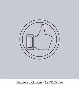 Like icon isolated on grey background.Premium symbol for website design, mobile application, logo, ui.Vector illustration. Eps10