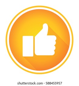 Like icon isolated on yellow orange background.  Vector illustration.