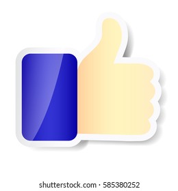 Like icon isolated. Like vector sticker with shadow.