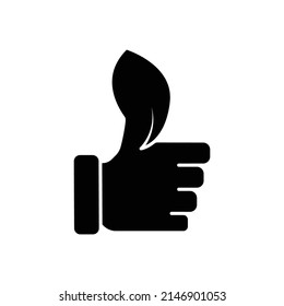 like icon with leaf. glyph icon style. silhouette. suitable for garden symbol. simple design editable. Design template vector