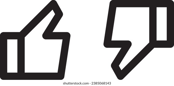 Like icon line design for media or network. Thumb up finger symbol to web site, app. Vector design vote and feedback.