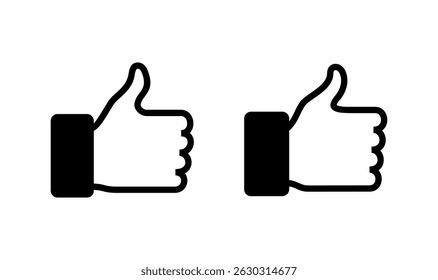 Como el diseño del logotipo del icono. Pulgares hacia arriba signo y símbolo. Mano como