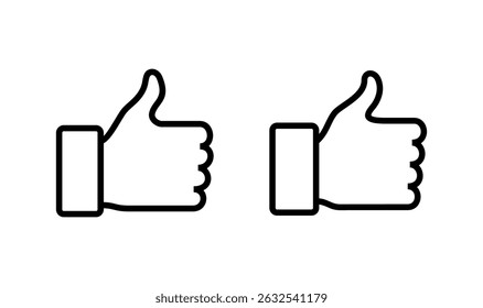 Como el diseño del logotipo del icono. Pulgares hacia arriba signo y símbolo. Mano como
