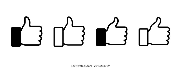 Como el diseño del logotipo del icono. Pulgares hacia arriba signo y símbolo. Mano como