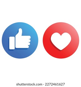 como icono de amor icono símbolo de diseño plano con fondo azul y rojo