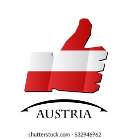 like icon made from the flag of Austria