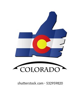 like icon made from the flag of Colorado