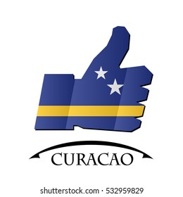 like icon made from the flag of Curacao