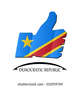 like icon made from the flag of Democratic Republic