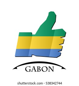 like icon made from the flag of Gabon