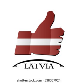 like icon made from the flag of Latvia