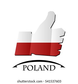 like icon made from the flag of Poland